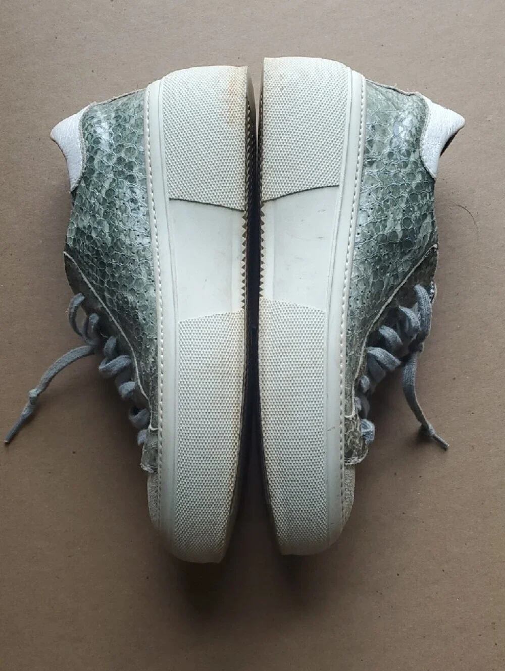 P448 Women's Sneakers in Metallic Silver and Light Crocodile Green 39 (8.5)